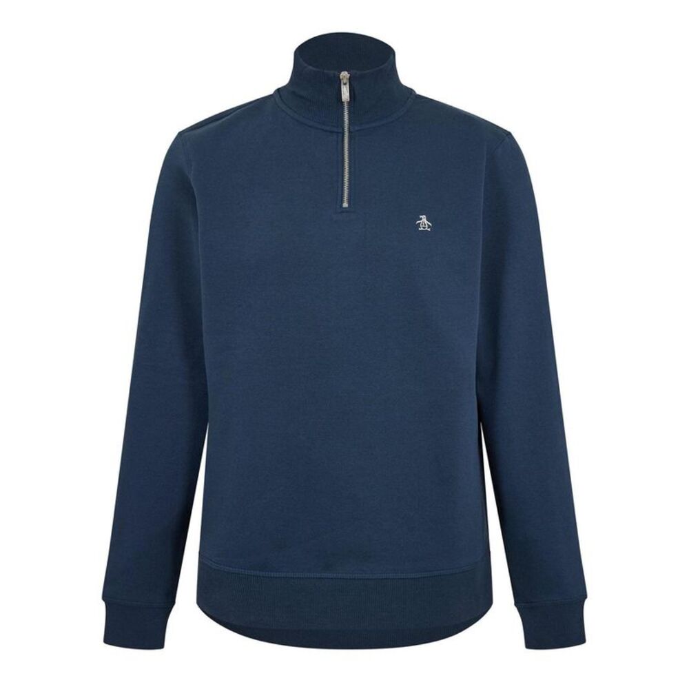 Original Penguin Mens Quarter Zip Sweatshirt / Yale Blue